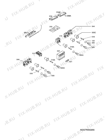 Взрыв-схема плиты (духовки) Juno Electrolux JON63140X  R08 AFIPR - Схема узла Functional parts